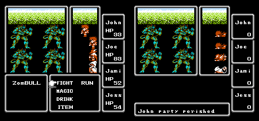 final fantasy nes leveling up